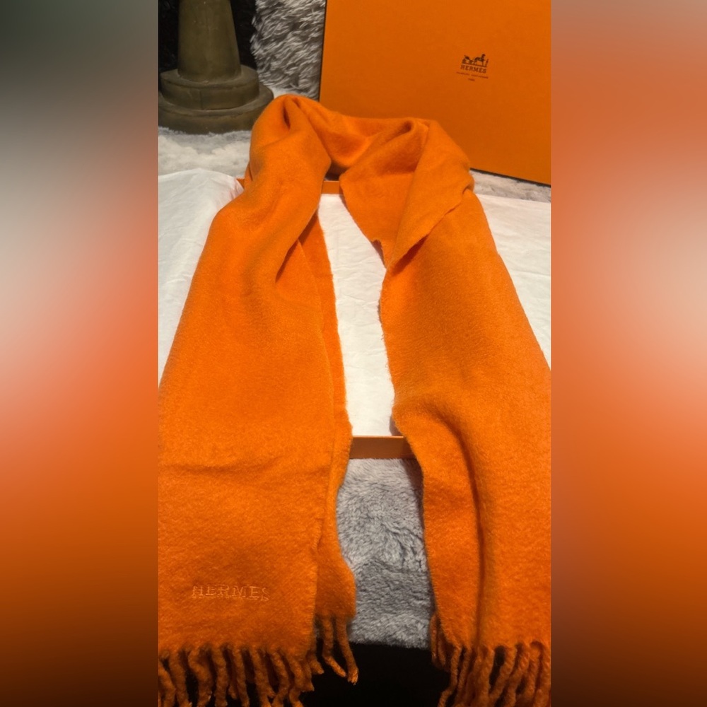 Hermes Cashmere Scarf - Orange (Origin - Scotland) - Picture 5 of 7